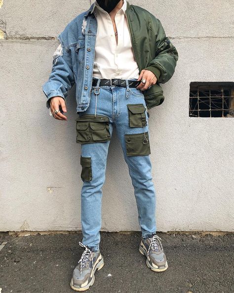 Some denim and some greens || collection004 subtle vibes 😴🍃 Mens Fashion Quotes, Spiritual Fashion, Egirl Fashion, Streetwear Inspo, Organic Fashion, Trendy Mens Fashion, Streetwear Fits, Jeans Diy, Fashion Inspiration Design