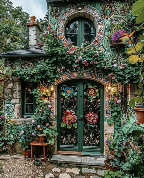 Cottage Core Exterior, Fairytale Houses, Cottage Tiny House, Dream House Aesthetic, Storybook Cottage, Cool Doors, Dream Cottage, Boho House, Doors And Windows