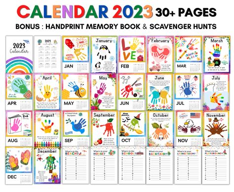 Handprint Calendar 2023, Handprint Calendar Preschool, Book Scavenger Hunt, Handprint Poem, Handprint Calendar, 1st Grade Crafts, November Books, Season Calendar, 1st Grade Activities