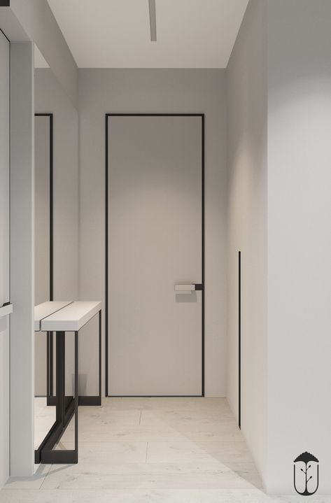 UI022 on Behance Interior Door Styles, Corridor Design, White Room Decor, Doors Interior Modern, Door Design Modern, Door Design Interior, Room Doors, Minimalist Interior, Office Interior Design