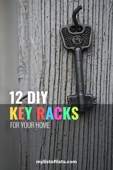 Never misplace your keys again with these 12 DIY Key Racks for your home. Perfect for the entryway, these DIY key racks provide a place for you to always put your keys. #keyrack #diy Key Rack Diy, List Of Lists, Key Racks, Mail And Key Holder, Diy Key, Outdoor Diy Projects, Key Rack, Online Tutorials, Best Diy