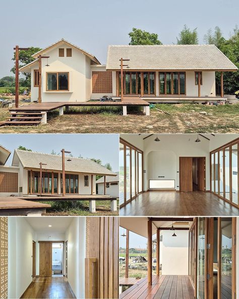 Muji House Design, Thai Houses, Thai House Design, Japandi House, Desain Pantry, Small House Layout, Thai House, Architect Design House, Minimal House Design