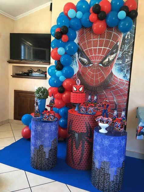 Amazing DIY Spiderman Birthday Theme Decorations || Birthday Theme Ideas For Decor (2022) Avengers Birthday Party Decorations, Spiderman Theme Party, Spiderman Birthday Party Decorations, Spiderman Decorations, Spiderman Birthday Cake, Marvel Birthday Party, Birthday Theme Decoration, Deco Ballon, Spiderman Theme