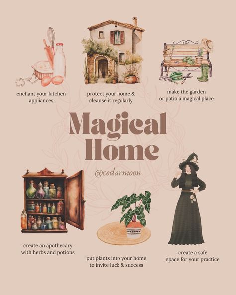 Wicca Seasons, Witchcraft New Home, Familiars In Witchcraft, European Witchcraft, Book Blessing Witchcraft, Cottage Witch Aesthetic, Witchy House, Magical Room, Cottage Witch