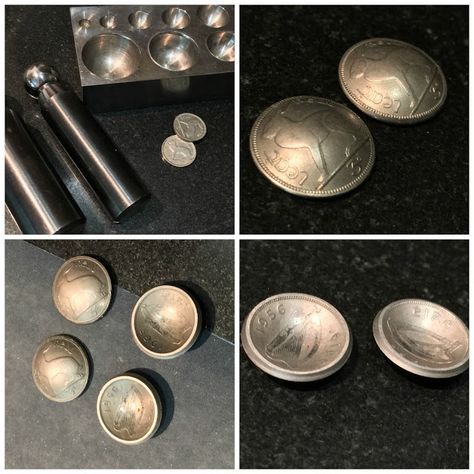 Penny Jewelry, Cut Coin Jewelry, Coin Crafts, Coin Jewellery, Cutlery Art, Silversmithing Jewelry, Silverware Art, Found Object Jewelry, Metal Shaping