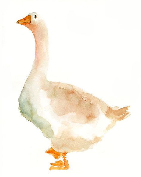 GOOSE Original watercolor painting 8X10inch by dimdi on Etsy, $25.00: Barry Moser, Goose Drawing, Watercolour Paper, Watercolor Wall Art, Watercolor Inspiration, Watercolor Bird, Watercolor Animals, Birds Painting, Bird Art