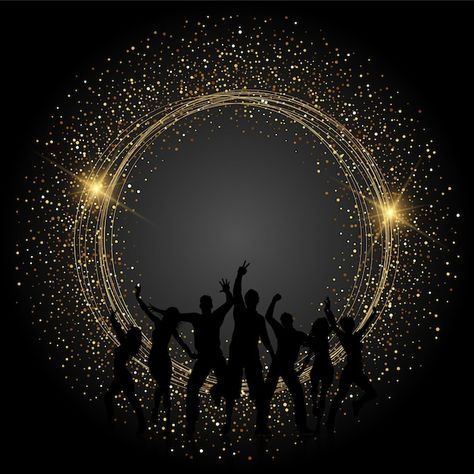 Free vector silhouettes of people dancin... | Free Vector #Freepik #freevector #party-crowd #party-silhouette #crowd-silhouette #dance Dance Poster Design Graphics, Dance Background Design, Dance Event Poster, Crowd Silhouette, Silhouette Dance, Dance Poster Design, Silhouettes Of People, Party Silhouette, Glittery Background