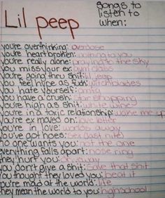 Untitled Lil Peep Lyrics, Star Shopping, Feeling Song, Song Suggestions, Atlantic Records, Lionel Richie, Song List, Vibe Song, Mood Songs