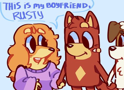 Jack X Rusty Fanart Bluey, Rusty And Jack, Bluey And Mackenzie Fanart, Rusty X Indy Bluey, Bluey Rusty, Bluey Fanart Bandit, Bluey Pictures, Bluey Fanart, Bluey Stuff