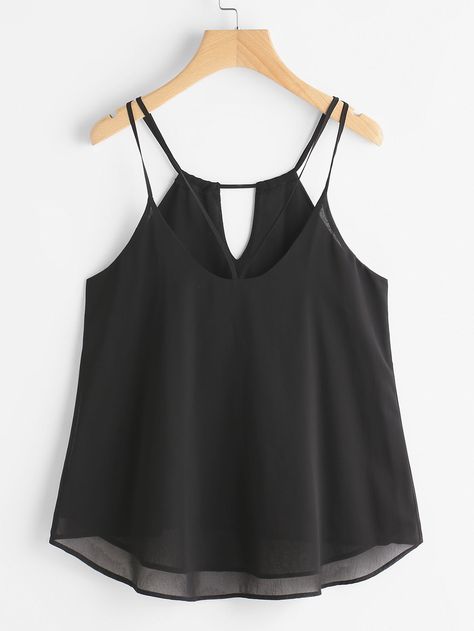 Trendy Black Cami Top, Black Cami Top For Evening, Casual Sleep Cami Top, Cheap Black Cami Top, Cami Top Outfit, Chiffon Cami Tops, Forever 21 Outfits, Chiffon Tank Tops, Women Sweaters Winter