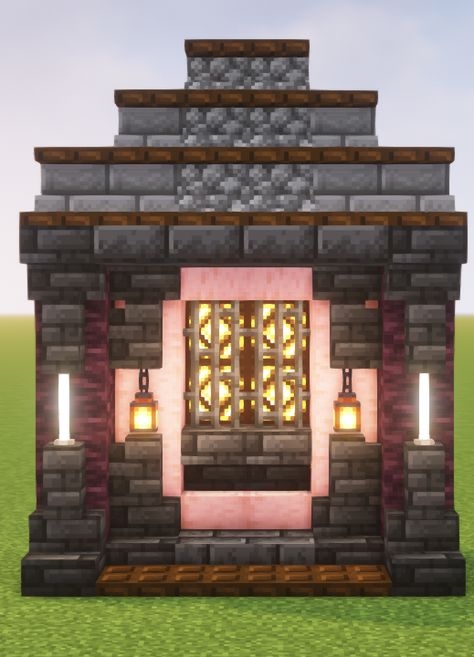 Minecraft Wall House Ideas, Cherry Walls Minecraft, Minecraft Wall Designs House, Cherry Wall Minecraft, Warped Wood Minecraft, Minecraft Wall Pattern, Minecraft Floor Designs Wood, Cherry Wood Minecraft Builds, Cherry Wood Minecraft