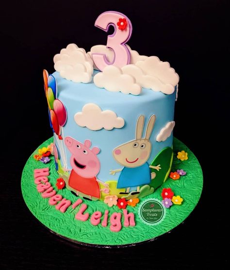 Peppa Pig & Friends Birthday Cake #peppapig #peppapigs #peppa #peppapigcake #cakepeppapig #customcakes #torontocakes #cartooncakes #edibleimagecake #girlycakes #cakesforgirls #girlcakes #specialtycakes #customdesign  www.instagram.com/sumptuoustreats Square Birthday Cake Ideas, Friends Backdrop, Peppa Pig Friends, Peppa Pig And Friends, Birthday Cake For Boys, Birthday Cakes Girls Kids, Peppa Pig Birthday Decorations, Square Birthday Cake, Peppa Pig Decorations