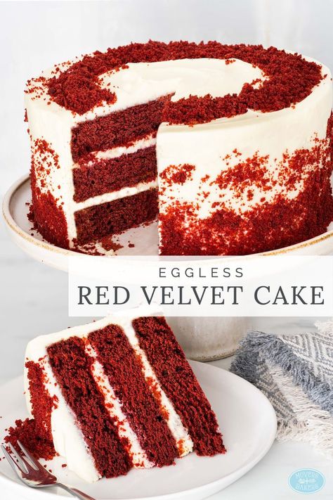 Red Velvet Cake Eggless, Eggless Red Velvet Cake Recipe, Red Velvet Cake Recipes, Red Velvet Cake Ingredients, Cake Recipe In Urdu, Eggless Cupcakes, Eggless Red Velvet Cake, Eggless Cakes, Red Velvet Cake Recipe