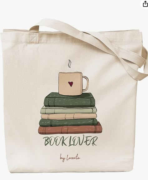 Loxato Tote Bags Aesthetic - Gifts For Book Lovers Women - Canvas Tote Bag Book Theme - Book Nerd Tote - Bookish Gifts Tote Bag For Books, Painting For Book Lovers, Book Bag Painting Ideas, Painted Totes Ideas, Book Tote Bag Painting Ideas, Book Tote Bag Aesthetic, Tote Bag Book Design, Cute Tote Bag Design Paint Aesthetic, Bookish Tote Bag