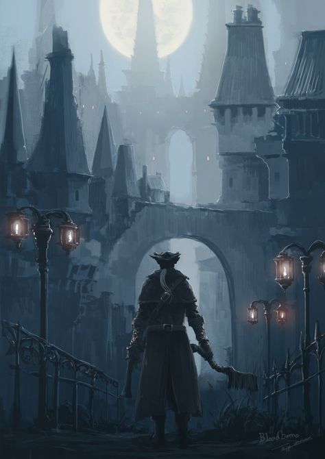 Bloodborne Yharnam City, Yharnam Bloodborne, Bloodborne Yharnam, Fromsoftware Art, Human Skeleton Anatomy, Bloodborne Art, Old Blood, Soul Game, Demon Souls