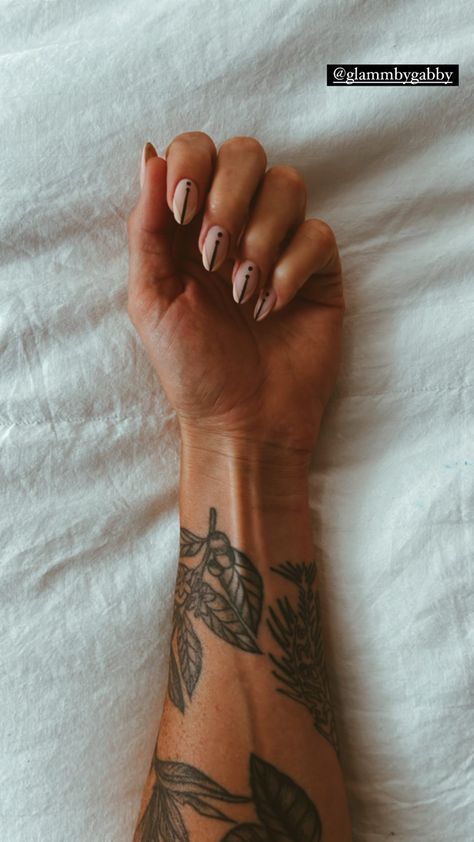 Hipster Nails Acrylic, Boho Matte Nails, Coven Inspired Nails, Boho Almond Nails, Tattoo Inspired Nails, Vikings Nails Designs, Nordic Nail Art, Viking Inspired Nails, Witchy Gel Nails