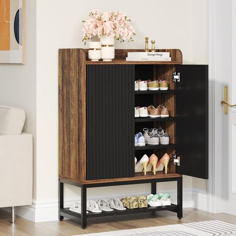 Cluttered Entryway, Shoe Cabinet With Doors, Shoe Storage Cabinet With Doors, Hallway Organization, Closet Storage Systems, Shoe Organizer Entryway, Wooden Shoe Racks, Cabinet With Doors, Shoe Rack Organization