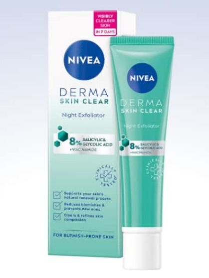 Nivea Derma Skin Clear Night Exfoliator for Blemish-prone Skin 40ml Skin Clear, Clear Skin, Health Care, Hair Care, Personal Care, Skin, Health, Beauty, Quick Saves