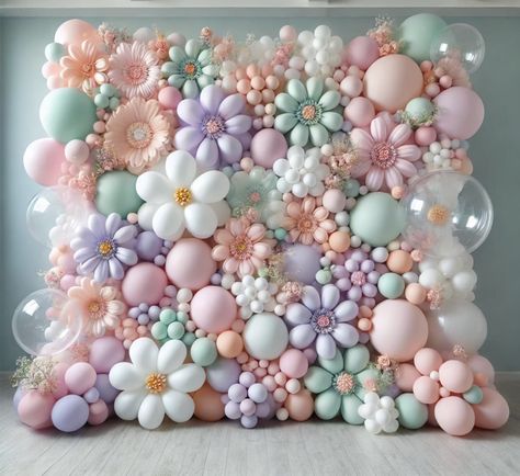 Balloon Garland On Wall, Hanging Balloons, 24 Birthday, Party Planning Business, Deco Ballon, Balloon Clusters, Bride Shower, 24th Birthday, Birthday Balloon Decorations