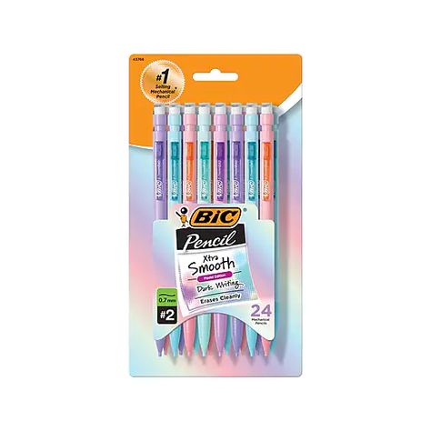 Writing Leads, Bic Pencils, Mildliner Highlighters, Pretty School Supplies, Stationery Obsession, Cool School Supplies, School Supplies List, Cute Stationary, Pastel Pencils