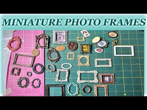 Miniature Photo Frames "DIY" Part 1 |1:12 Miniature Dollhouse| - YouTube Miniature Frames Diy, Photo Frames Diy, Frames Diy, Making Picture Frames, Mini Photo Frames, Mini Picture Frames, Dollhouse Tutorials, Diy Photo Frames, Diy Picture Frames