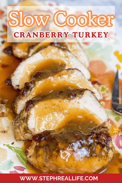 Crock Pot Turkey Breast with Cranberry sauce Cranberry Orange Pork Tenderloin, Orange Pork Tenderloin, Healthy Crock Pot Recipes, Orange Pork, Crock Pot Turkey, Healthy Crock Pot, Cranberry Recipe, Turkey Breast Crockpot, Slow Cooker Turkey Breast