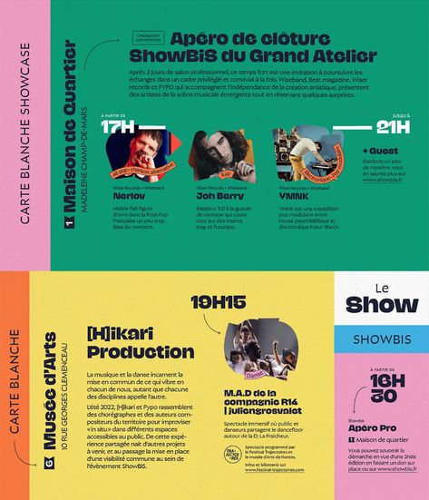 ShowBiS festival 2023 - Fonts In Use 2023 Fonts, Festival Lineup, Dance And Music, Nantes France, Festival 2023, Brand Guide, Festival Design, The Festival, The Dance