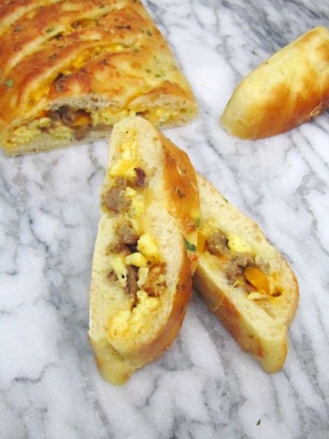 Breakfast Stromboli | The Spiffy Cookie Breakfast Stromboli, Pepperjack Cheese, Dried Parsley, Sweet Bell Peppers, Shredded Cheddar Cheese, Breakfast Sausage, What's For Breakfast, Egg Wash, Sausage Breakfast