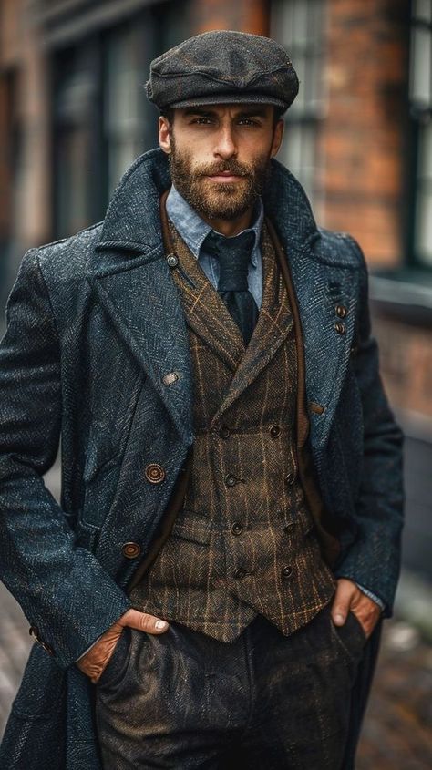 (99+) @wgm-beautiful-world no Tumblr Mens Outfits With Hats, Mens Outfits Classy, Fall Fashion For Men, Traditional Wedding Outfits, Masculine Outfits, Older Mens Fashion, Best Winter Outfits, Peacoats, Dapper Gentleman