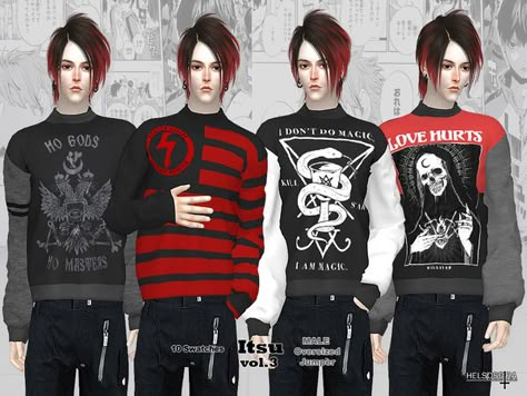 Ranboo Sims 4 Cc, Sims 4 Alternative Cc Male, Sims 4 Male Punk Cc, Sims 4 Cc Punk Clothes Male, Sims 4 Cc Grunge Clothing Male, Sims 4 Cc Goth, Goth Male, Male Jumper, Mens Grunge