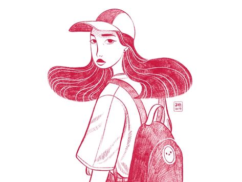 Back to School by Johanna Springer on Dribbble School Illustration, Arte Inspo, Hamburg Germany, People Illustration, Girls Illustration, Editorial Illustration, Freelance Illustrator, Book Illustration, Portrait Drawing