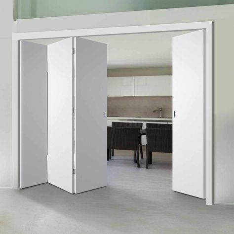 Folding Doors Internal, Folding Walls, Folding Door, Door White, White Doors, Minimalism Interior, Folding Doors, Furniture Layout, Space Planning