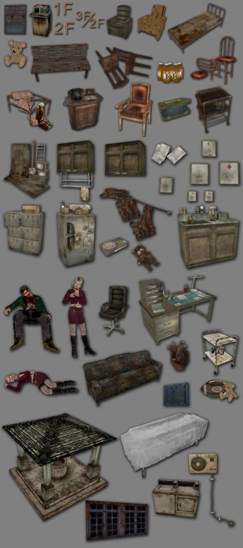 Silent Hill: Hospital Set[[MORE]] This set include... - Mimoto-sims Robbie The Rabbit, Grunge Decor, Silent Hill Nurse, Silent Hill Art, Game Textures, Sims 4 Family, Sims 4 Body Mods, Sims Ideas, Sims 4 Dresses