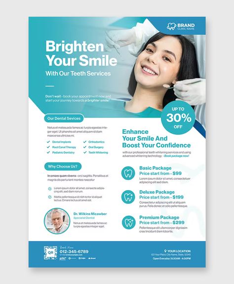 Dentist Poster Design, Dental Clinic Poster, Dental Brochure, Dentist Advertising, Dentist Poster, Clinic Poster, Dental Poster, Academic Poster, Charity Poster