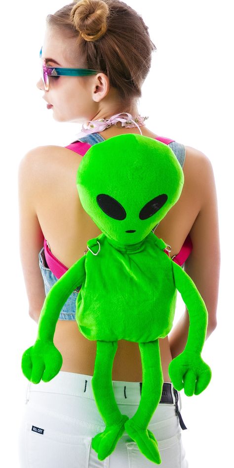 Dolls Kill Lost E.T. Alien Backpack | Dolls Kill Alien Backpack, Kawaii Street Fashion, Knapsack Bag, Rave Gear, Rave Girl, Burning Man Festival, Festival Inspiration, Punk Vintage, Rock Fashion