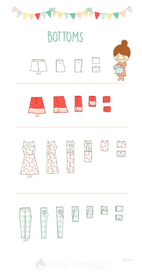 Everything You Ever Need To Know About KonMari Folding – Juju Sprinkles Cute Clothes Organization, Folding Clothes Konmari, How To Fold Clothes Correctly, Wardrobe Marie Kondo, How To Fold Everything, How Fold Clothes, Things To Organize Your Room, Clothes Folding Ideas, Kon Marie Folding