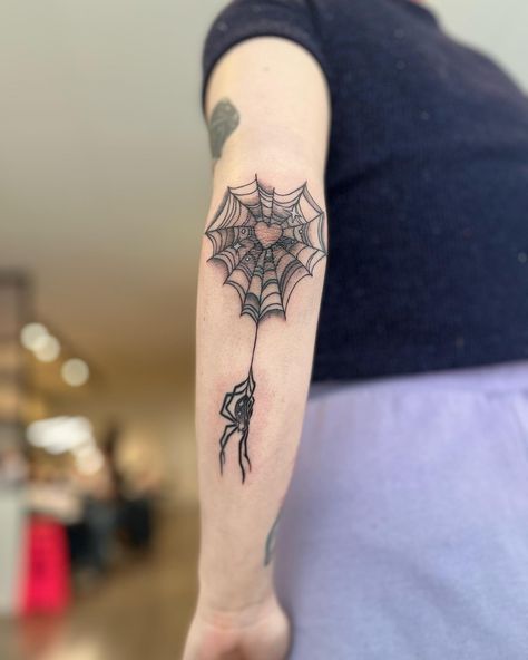 43 & 44 • My first elbow tattoo! a sick spiderweb for Lara, plus a work in progress which we are finishing tomorrow! so excited - DM for booking enquiries, currently booking august! apprentice rates - - #customtattoo #elbowtattoo #tattooapprentice #tattooapprenticeship #tattooart #melbournetattoo #aussietattoo #aussieartist #spiderwebtattoo #spidertattoo Spider Elbow Tattoos For Women, Elbow Spiderweb Tattoo, Elbow Tattoos For Women, Tattoo Elbow, Spiderweb Tattoo, Black Widow Tattoo, Melbourne Tattoo, Cute Matching Tattoos, Spider Web Tattoo