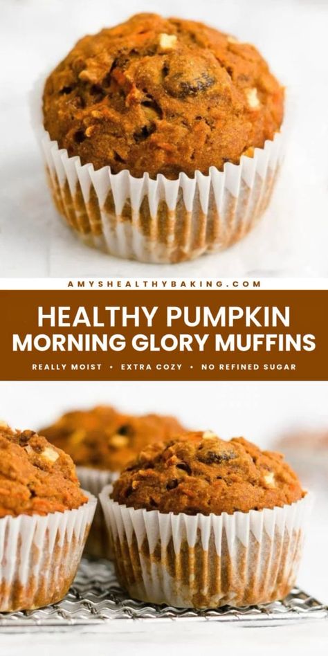 Greek Yogurt Pumpkin, Morning Glory Muffins Healthy, Morning Glory Muffins Recipe, Low Calorie Pumpkin, Gluten Free Pumpkin Muffins, Glory Muffins, Pumpkin Muffins Easy, Morning Glory Muffins, Pumpkin Pie Mix