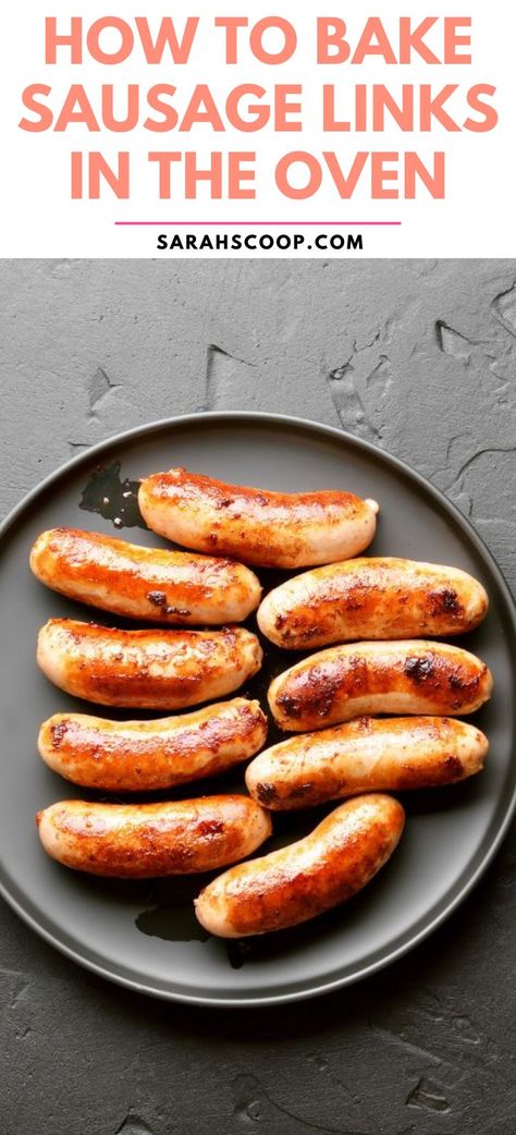 Make cooking look easy with this simple guide on how to bake sausage links in the oven! #CookingTips #OvenBaked #SausageLinks 🌭 Sausage Oven Bake, Sausage Links In Oven, Oven Baked Sausage, Bake Sausage In Oven, Rope Sausage, Breakfast Sausage Links, Cook Breakfast, Sausage Bake, Here's The Scoop