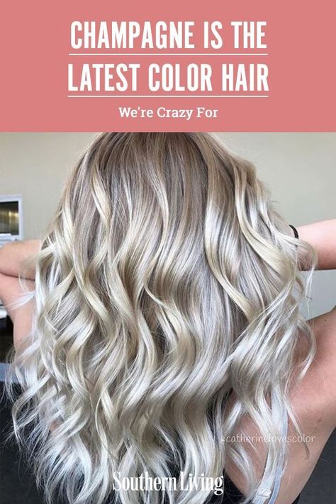 Champagne Hair Color, Winter Hair Colour For Blondes, Champagne Blonde Hair, Winter Blonde Hair, Champagne Hair, Cool Blonde Hair Colour, Fall Blonde Hair Color, Winter Hair Trends, Ice Blonde Hair