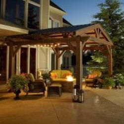 Outdoor Wood Burning Fireplace, Building A Pergola, Pergola Attached To House, Wood Pergola, Pergola Design, Wooden Pergola, Backyard Pergola, Patio Diy, Pergola With Roof