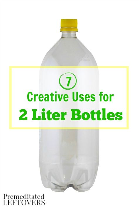 Empty 2 liter soda bottles can really come in handy around your home! Get some great ideas with these 7 Creative Uses for 2 Liter Bottles. Coke Bottle Crafts, Pop Bottle Crafts, Soda Bottle Crafts, Plastic Container Crafts, 2 Liter Bottle, Diy Bottle Crafts, Plastic Bottle Crafts, Coke Bottle, Recycled Projects