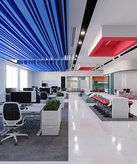 IT COMPANY :: Behance Call Center Office Design, Security Office Design, Startup Office Design, Advertising Office, Office Reception Design, Startup Office, Corporate Interior Design, Fashion Showroom, Industrial Office Design