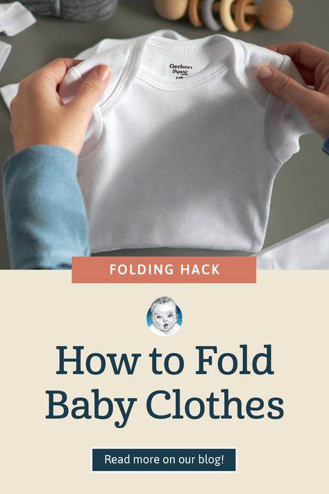 When you’re a new parent with a growing infant, you need plenty of baby clothes. Thankfully, you should receive several different types of newborn garments at your baby shower. You’re also sure to get extra items from your loved ones before your little one is born. Knowing how to fold newborn Onesies® Brand bodysuits, two-piece sets, and pajamas will help you to save space in the nursery. Folding Infant Clothes, How To Fold A Onesie, Folding Newborn Clothes, How To Fold Baby Onesies, How To Fold Onesies, Folding Pants, Folding Baby Clothes, Baby Clothes Onesies, Clothes Folding Board