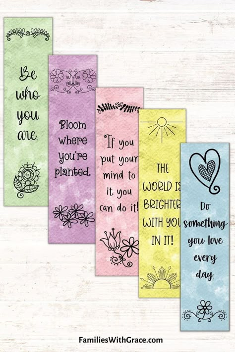 Bookmarks Handmade For Kids, Quotes For Bookmark, Bookmark Quotes Inspiration, Bookmark Ideas Creative, Aesthetic Bookmark Ideas, Quotes For Bookmarks, Useful Crafts For Adults, Motivational Bookmarks, Bookmarks For Adults