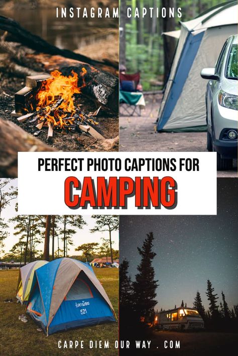 Take your amazing camping photos and this list of camping captions for Instagram and you have yourself a winning combination! Camping Quotes | Funny camping puns | short captions for camping Camping Captions For Instagram, British Columbia Aesthetic, Columbia Aesthetic, Camping Puns, British Columbia Photography, British Columbia Road Trip, Bus Van Life, Camp Quotes, Couple Camping