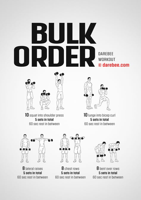 Bulk Order Workout Darebee Workout For Men, Heavy Dumbbell Workout, Crossfit Workouts At The Gym, Dumbell Workouts, Darebee Workout, Dumbbell Workout Plan, Crossfit Workouts For Beginners, Emom Workout, Dumbbell Workout At Home