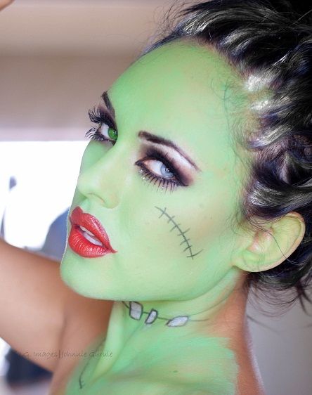 X Frankiestein Makeup, Stitches On Face, Frankenstein Makeup, Monster High Makeup, Spooky Makeup, Frankenstein Costume, Monster High Birthday Party, Monster Makeup, Makeup Station