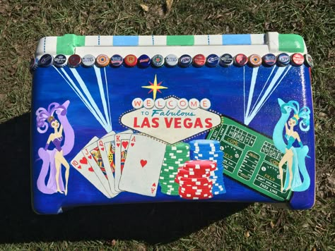 Frat Cornhole Boards, Las Vegas Frat Cooler, Vegas Cooler Fraternity, Frat Coolers Vegas, Vegas Frat Cooler, Ka Cooler, Tke Cooler, Las Vegas Painting, Vegas Decorations