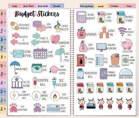 Budget Goodnotes, Book Review Template, Budget Stickers, Png Stickers, Journal Stuff, Goodnotes Stickers, Pay Bills, Digital Calendar, Calendar Stickers